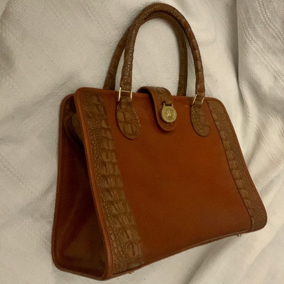 RARE Brahmin Vintage Handmade Brûlée Tuscan Satchel+Wallet Set w/Dust Bag - Picture 3 of 16